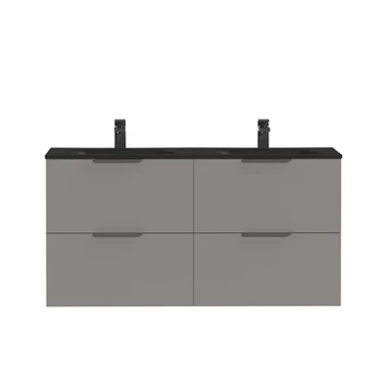 Tiger Badkamermeubel Studio 120cm Matgrijs/mat Zwart Met Profielgrepen 1 Tiger Badkamermeubel Studio 120cm Matgrijs/mat Zwart Met Profielgrepen