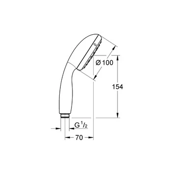 Grohe Handdouche Vitalio Start II Ø10 Cm 2 Standen 5,7 L/m 2 Grohe Handdouche Vitalio Start II Ø10 Cm 2 Standen 5,7 L/m - Afbeelding 2