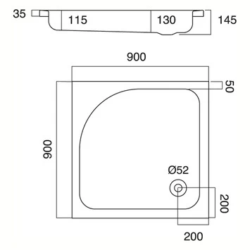 Sealskin Douchebak Optimo Vierkant Inbouw 90x90x14 Cm 2 Sealskin Douchebak Optimo Vierkant Inbouw 90x90x14 Cm - Afbeelding 2