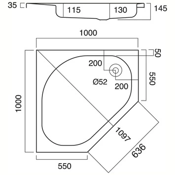 Sealskin Douchebak Optimo Hoekinstap Inbouw 100x100x14 Cm 2 Sealskin Douchebak Optimo Hoekinstap Inbouw 100x100x14 Cm - Afbeelding 2