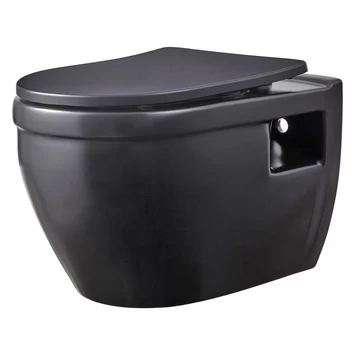 Atlantic Tyler Wandcloset Randloos Zwart Inclusief Wcbril 2 Atlantic Tyler Wandcloset Randloos Zwart Inclusief Wcbril - Afbeelding 2