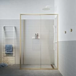 Sealskin Schuifdeur Met Zijwand 140x90x200 Cm Contour Goud Geborsteld