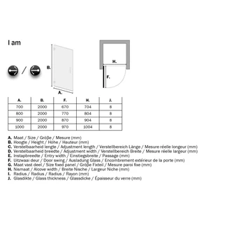 Sealskin Swingdeur Voor Nis I AM 80x200 Cm Zwart 6 Sealskin Swingdeur Voor Nis I AM 80x200 Cm Zwart - Afbeelding 6
