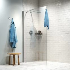 Sealskin Inloopdouche Hooked 120x200cm Hoogglans Aluminium -Badkamer Winkel 123 1486