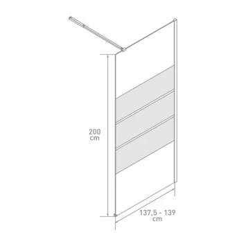 Van Marcke Micha Vaste Douchewand Met Muurprofiel 8mm Easy-clean 140x200 2 Van Marcke Micha Vaste Douchewand Met Muurprofiel 8mm Easy-clean 140x200 - Afbeelding 2