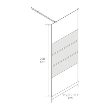 Van Marcke Micha Vaste Douchewand Met Muurprofiel 8mm Easy-clean 120x200 2 Van Marcke Micha Vaste Douchewand Met Muurprofiel 8mm Easy-clean 120x200 - Afbeelding 2