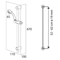 Tiger Doucheset Splash Como Met Glijstang Chroom -Badkamer Winkel 123 1550