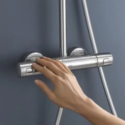 Grohe Douchesysteem Vitalio Joy 310 Cooltouch Met Thermostaatkraan QuickFix Chroom -Badkamer Winkel 123 1592