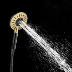 Tiger Regendoucheset Akcent Zwart/messing Incl Kraan En Handdouche Met 3 Straalstanden -Badkamer Winkel 123 1662