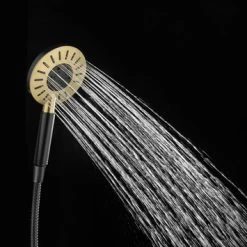 Tiger Regendoucheset Akcent Zwart/messing Incl Kraan En Handdouche Met 3 Straalstanden -Badkamer Winkel 123 1663