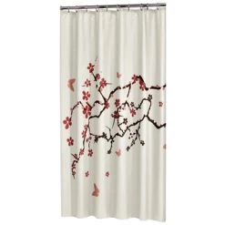 Sealskin Douchegordijn Blossom Rood 180x200 Cm