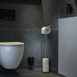 Tiger Tune Toiletborstelhouder Geborsteld Messing/mat Zwart -Badkamer Winkel 123 1972