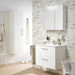 Tiger Spiegelkast S-Line 80cm Sneeuwwit 10 Tiger Spiegelkast S-Line 80cm Sneeuwwit -Badkamer Winkel 123 222