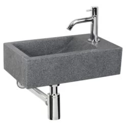 Differnz Fonteinset Cheops Grijs Natuursteen 40x23x11 Cm -Badkamer Winkel 123 2220