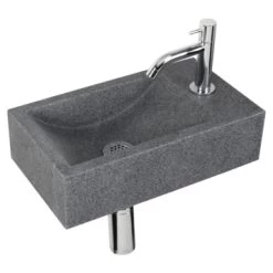 Differnz Fonteinset Cheops Grijs Natuursteen 40x23x11 Cm -Badkamer Winkel 123 2221