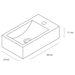 Differnz Fonteinset Cheops Grijs Natuursteen 40x23x11 Cm -Badkamer Winkel 123 2222
