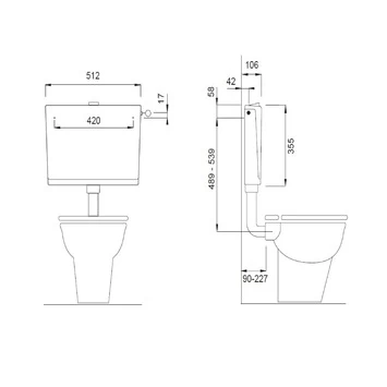 Wisa 550 Opbouwreservoir Laaghangend Wit 6/9 Liter 2 Wisa 550 Opbouwreservoir Laaghangend Wit 6/9 Liter - Afbeelding 2