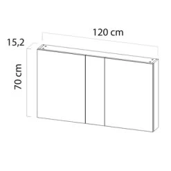 TIGER S-line Spiegelkast 120 Naturel Eik -Badkamer Winkel 123 235