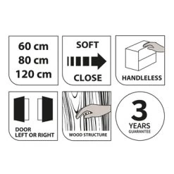 TIGER S-line Spiegelkast 120 Naturel Eik -Badkamer Winkel 123 236