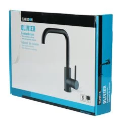 Handson Keukenkraan Olivier Met Hendel Mat Zwart 26 Handson Keukenkraan Olivier Met Hendel Mat Zwart -Badkamer Winkel 123 2500