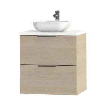 Tiger Badkamermeubel Studio 60 Cm Naturel Eik Met Keramische Waskom Hoogglans Wit En Profielgrepen 3 Tiger Badkamermeubel Studio 60 Cm Naturel Eik Met Keramische Waskom Hoogglans Wit En Profielgrepen - Afbeelding 3