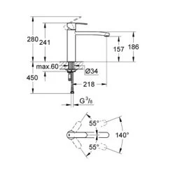 Grohe Keukenkraan Wave Cosmopolitan Met Hendel Chroom -Badkamer Winkel 123 2625