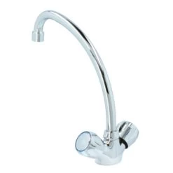 Handson Keukenkraan Thomas 2-knops Chroom Met Uitloop 235mm -Badkamer Winkel 123 2641