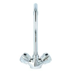 Handson Keukenkraan Thomas 2-knops Chroom Met Uitloop 235mm -Badkamer Winkel 123 2642