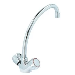 Handson Keukenkraan Thomas 2-knops Chroom Met Uitloop 235mm -Badkamer Winkel 123 2643