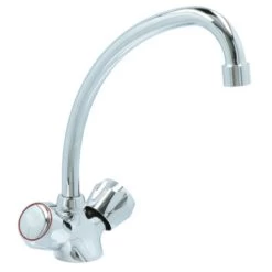 Handson Keukenkraan Thomas 2-knops Chroom Met Uitloop 235mm -Badkamer Winkel 123 2645