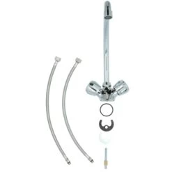 Handson Keukenkraan Thomas 2-knops Chroom Met Uitloop 235mm -Badkamer Winkel 123 2649