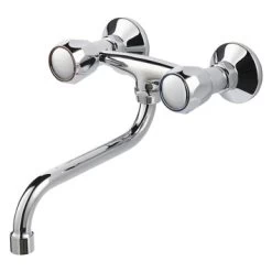 Handson Keukenkraan Thomas 2-knops Onderuitloop Chroom 15 Cm