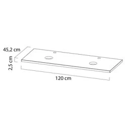 Tiger Maryport Badkamermeubelset 120 Cm Mat Wit Met Licht Eiken Houten Wasblad, Keramische Opzetkom En Matzwarte Grepen -Badkamer Winkel 123 271