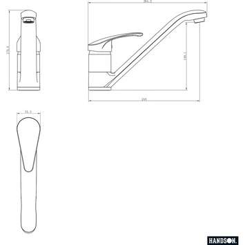 Handson Keukenkraan Diane Met Hendel Chroom 2 Handson Keukenkraan Diane Met Hendel Chroom - Afbeelding 2