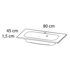 Tiger Reverse Meubelset 80 Cm Met 2 Lades Naturel Eik / Mat Wit Inclusief Oval Wastafel Hoogglans Wit -Badkamer Winkel 123 274