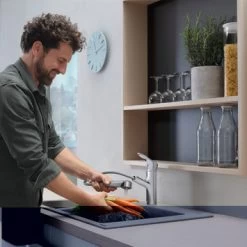 Hansgrohe Keukenkraan Focus M43 Met Hendel En Uittrekbare Sproeikop Chroom 150 -Badkamer Winkel 123 2777