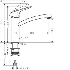 Hansgrohe Keukenkraan MySport M Met Hendel Chroom -Badkamer Winkel 123 2791