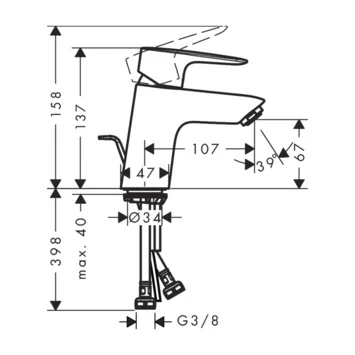 Hansgrohe Mysport M Wastafelkraan Eengreeps Met Waste 1 Hansgrohe Mysport M Wastafelkraan Eengreeps Met Waste