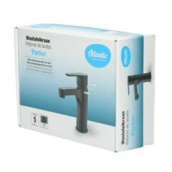 Atlantic Wastafelkraan Parker Met Hendel Zwart -Badkamer Winkel 123 2826