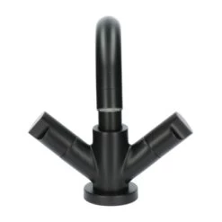 Aqualino Wastafelkraan Fortore 2-knops Met Waste Zwart -Badkamer Winkel 123 2837
