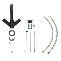 Aqualino Wastafelkraan Fortore 2-knops Met Waste Zwart -Badkamer Winkel 123 2841