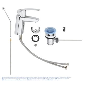 Grohe Wastafelkraan Start Met Rechte Uitloop En Hendel En Waste Chroom 2 Grohe Wastafelkraan Start Met Rechte Uitloop En Hendel En Waste Chroom - Afbeelding 2