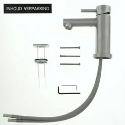 Tiger Wastafelkraan Boston Met Hendel RVS 12 Tiger Wastafelkraan Boston Met Hendel RVS -Badkamer Winkel 123 2919