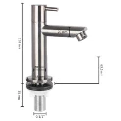 Differnz Fonteinkraan Recht RVS -Badkamer Winkel 123 2952