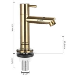 Differnz Fonteinkraan Recht Mat Goud -Badkamer Winkel 123 2963