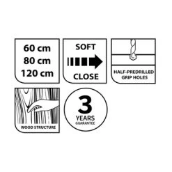 Tiger Badkamermeubel Studio 60cm Hoogglans Wit/witte Waskom Met Vierkante Greep -Badkamer Winkel 123 304