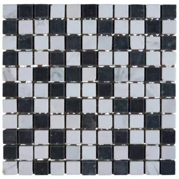 Mozaiek Wit/Zwart/Grijs 30x30cm 1 Mozaiek Wit/Zwart/Grijs 30x30cm