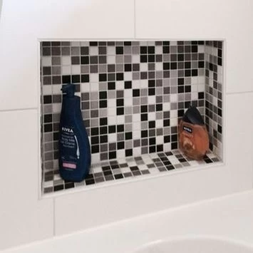 Mozaiek Wit/Zwart/Grijs 30x30cm 2 Mozaiek Wit/Zwart/Grijs 30x30cm - Afbeelding 2