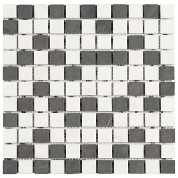 Mozaiek Wit/Zwart/Grijs 30x30cm 3 Mozaiek Wit/Zwart/Grijs 30x30cm - Afbeelding 3