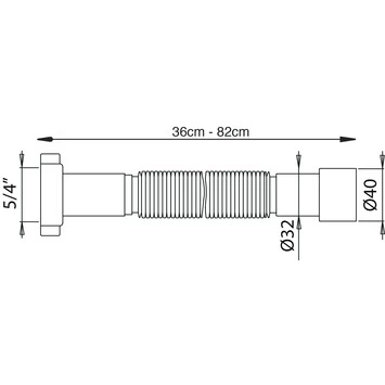 Sanivesk Moduflex 5/4x32mm 36-82cm Wit 2 Sanivesk Moduflex 5/4x32mm 36-82cm Wit - Afbeelding 2